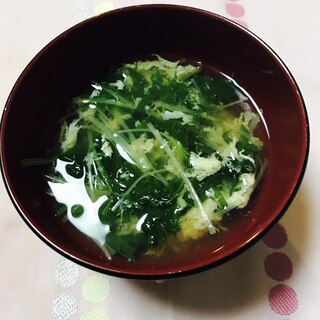 シャキシャキ♪水菜のかきたま汁